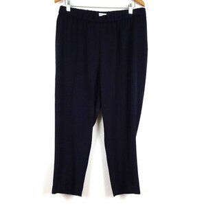 Calvin Klein Knit Pants Women's Plus Size 0X Blue Elastic Waist Work Career